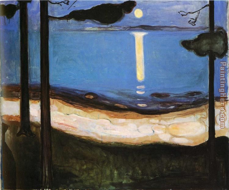 Moonlight painting - Edvard Munch Moonlight art painting
